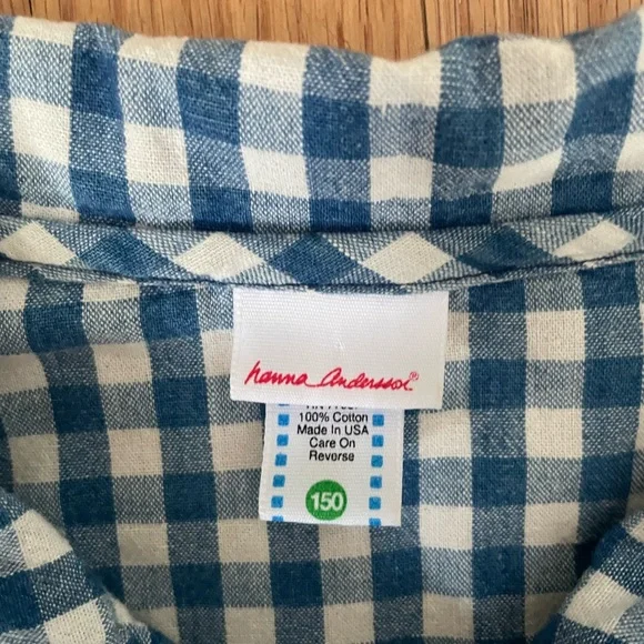 Hanna Andersson 100% cotton Blue and White Checkered dress. - Picture 2 of 2